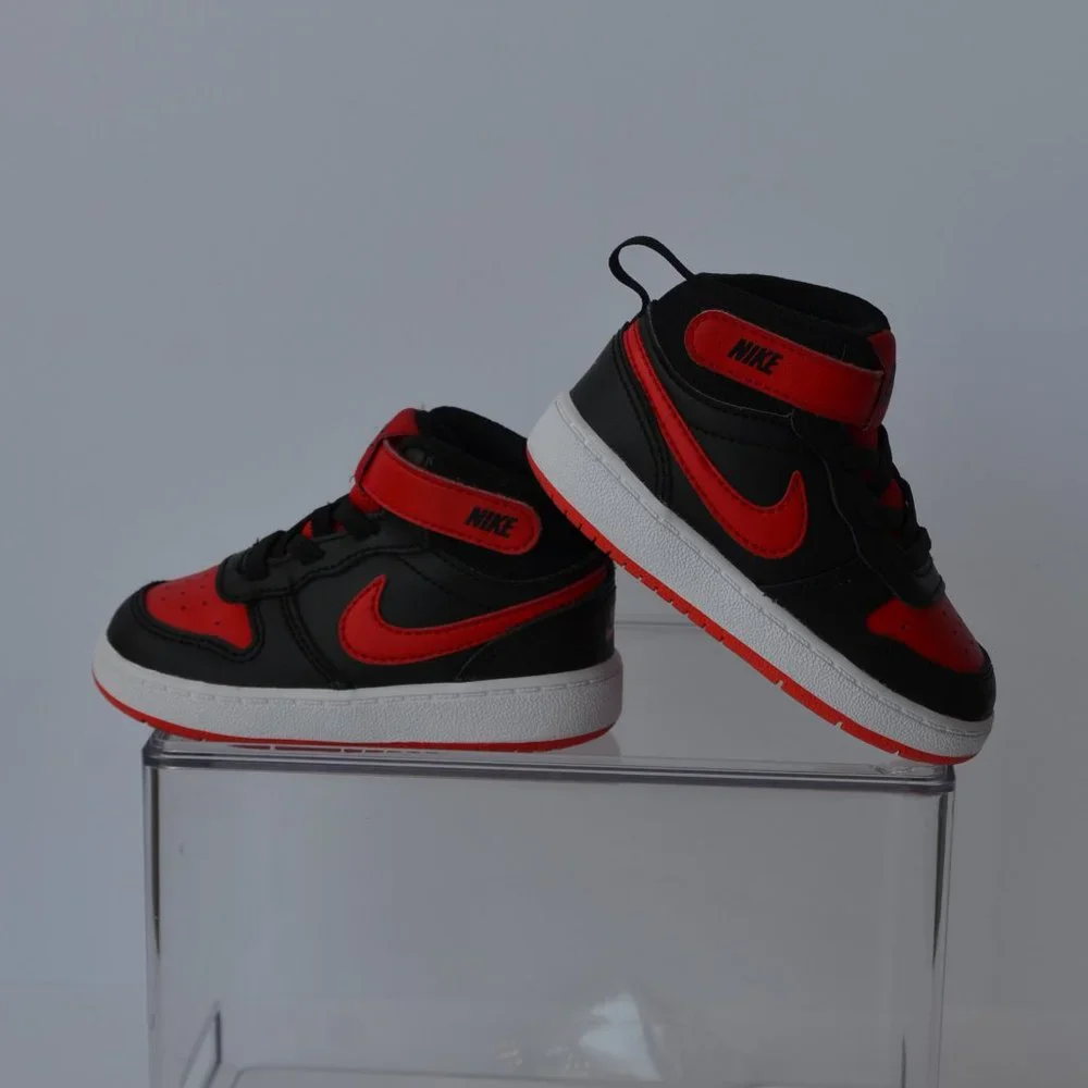 Nike Court Borough Mid 2 - CD7784-003 Black Red Toddler Size 6C